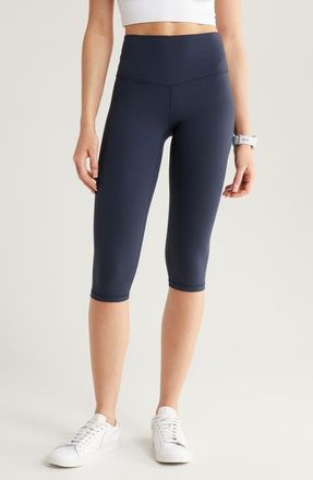 Zella Studio Luxe High Waist Capri Leggings in Navy Sapphire at Nordstrom, Size X-Small