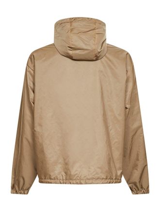 Prada Mens Hooded Reversible Re-Nylon Jacket Camel Recycled Polyamide Bomber