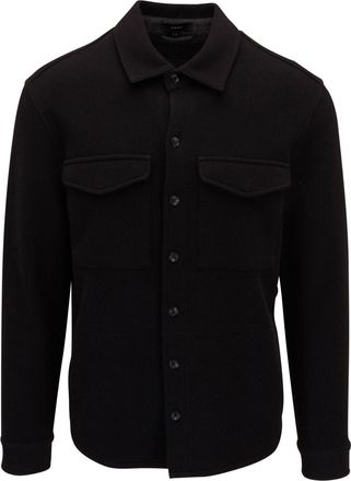 Vince button-up cotton-blend shirt - men - Polyester/Cotton - L - Black