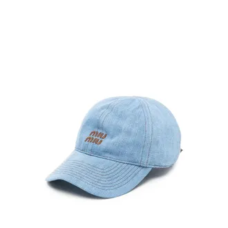 Miu Miu Logo-embroidered Denim Baseball Cap