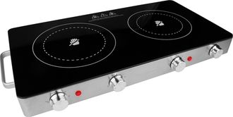 Brentwood Select 1800 Watt Double Infrared Electric Countertop Burner in Stainless Steel with Timer