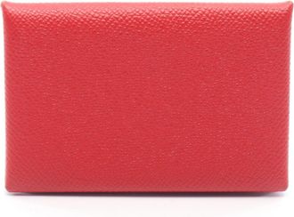 Herm&egrave;s Red Color Epsom Leather Coin Purse/Coin Case (Pre-Owned)