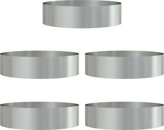 vidaXL Vidaxl - Jardineras 5 Pcs Plateado 80 X 80 X 20 Cm Acero Galvanizado