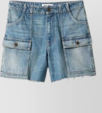 Miu Miu denim shorts belt loops back pockets cargo
