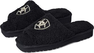 Ariat Ariat Cozy AR2697-001 Slipper Womens Black Fleece Embroidery Slide JOBB1609