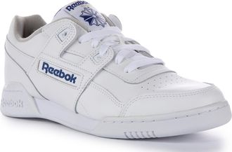 Reebok Mens Workout Plus Shoes, White Royal Blue, 5.5 UK