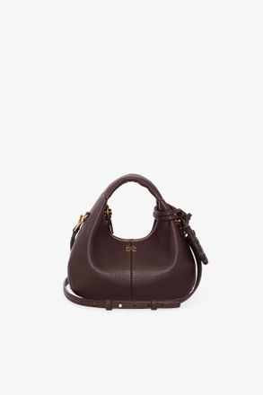 Ganni Brown Mini Hobo Bag