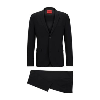 HUGO BOSS Single Breasted Suits, male, Black, L, Elegant Dress
