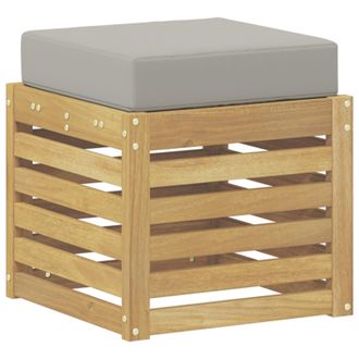 vidaXL Banco De Taburete Exterior Con Coj&iacute;n Blanco 43 X 43 X 45 Cm Vidaxl