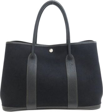 Herm&egrave;s Black Toile Officier Tote Bag (Pre-Owned)