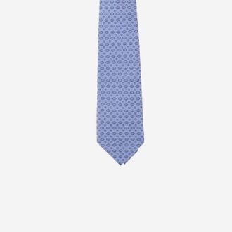 Gucci Mens Jacquard Silk Tie Gg Cross Light Blue Ties & Bow