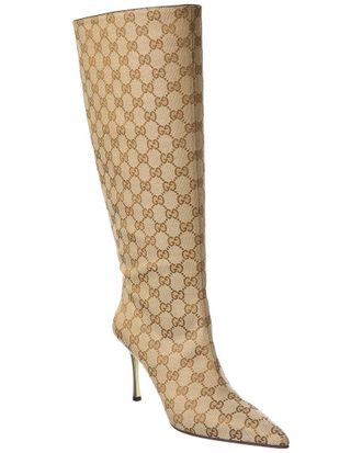Gucci Gg Bombshell Canvas & Leather Boot