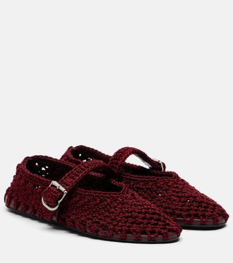 Alaia Ala&iuml;a Satin cord Mary Jane flats
