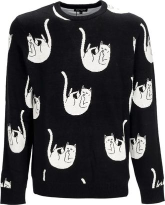 Ripndip Falling Nerm Gebreide Trui voor Mannen - Heren - Ronde hals truien - Zwart - XL - Truien & Vesten