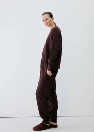 Mango Pantaloni pigiama cotone vita elasticizzata bordeaux - Donna - S - MANGO