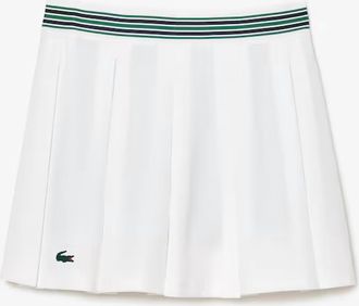 Lacoste Womens Lined Piqu&eacute; Tennis Skirt In White