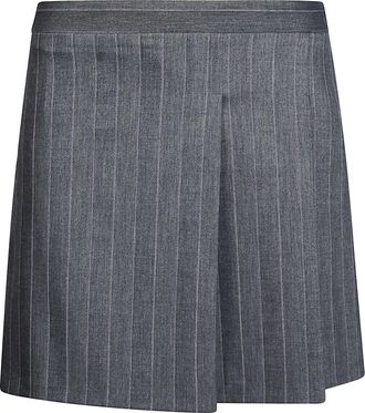 Pinko Giunco Wool-Blend Pinstripe Tailored Mini Skirt