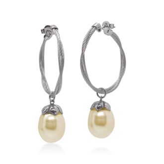 Al&oacute;r South Sea Pearl Hoop Earring In Yellow