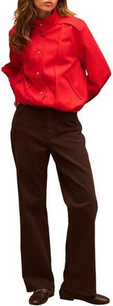 Mint Velvet Funnel Neck Bomber Jacket in Red at Nordstrom, Size X-Large