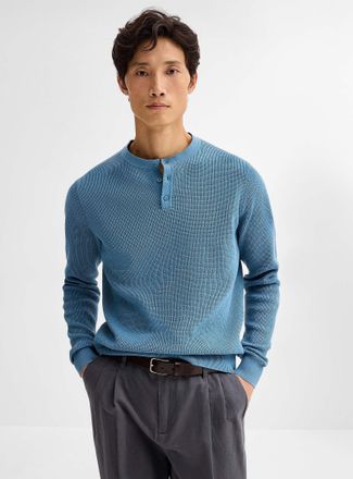 Le 31 Mens Waffle-knit Henley Shirt sweater