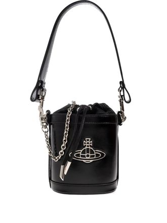 Vivienne Westwood orb-embellished bucket bag - women - Calf Leather - One Size - Black