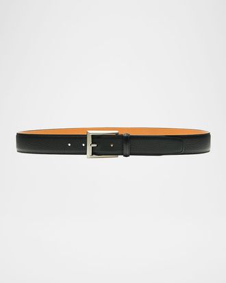 Magnanni Men & apos;s Rocas Pebbled Leather Belt