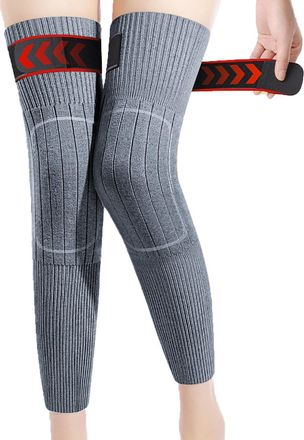 Generic Cashmere Over-The-Knee Warm Socks,Winter Thermal Anti Slip Knee Pads,Extended Warm and Non-slip Cashmere Knee Pads (Gray-a,XXL)