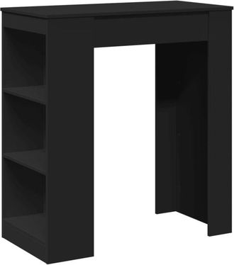vidaXL Tavolo Bar con Rastrelliera Nero 95x47x103,5 cm Multistrato - Vidaxl