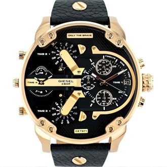 Diesel Accessoires, Heren, Geel, ONE Size, Leer, Dz 7371 Horloge