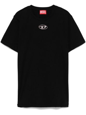 Diesel T-shirt met Oval D-logo - Zwart
