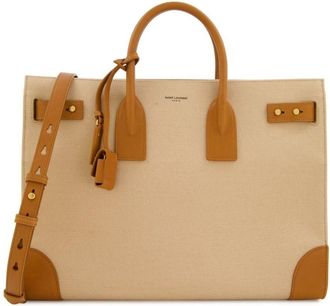 Saint Laurent large Sac de Jour Thin tote bag - men - CALFSKIN/Cotton - OS - Neutrals