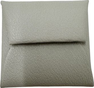 Herm&egrave;s Pearl Gray Chevre Myzore Leather Coin Purse/Coin Case (Pre-Owned)