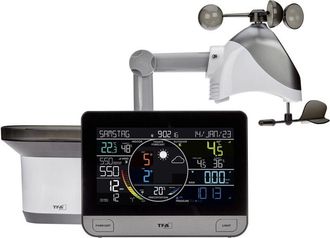 TFA Dostmann Stazione meteo wlan View pro 6 in 1, 35.8003.01, con sensore esterno de vento, temperatura/umidit&agrave;, con pluviometro, pressione atmosferica de, incl