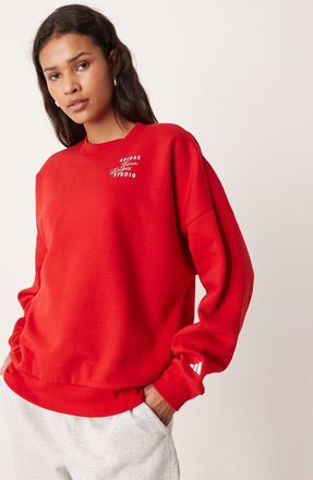 adidas adidas Performance - Three Stripes Studios - Felpa rossa-Rosso