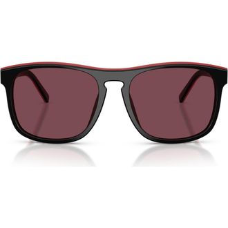 Ferrari 57mm Square Sunglasses in Red/shiny Black /Ferrari at Nordstrom