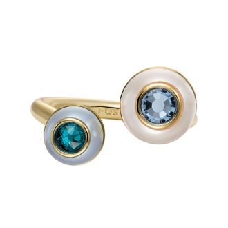 Fossil Womens Bright Baubles Gold-Tone Brass Toi Et Moi Ring, JA72557107