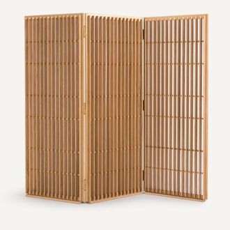AM.PM Opengewerkt kamerscherm van massief eikenhout, 3 opvouwbare panelen,BYOBU