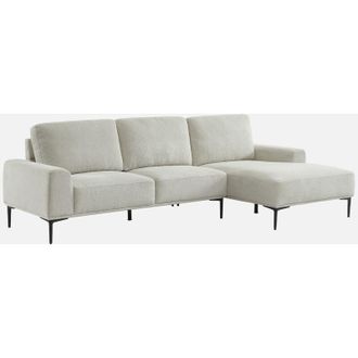 Sweeek Sof&aacute; De 3 Plazas En Tela Y Metal, Esquina Derecha