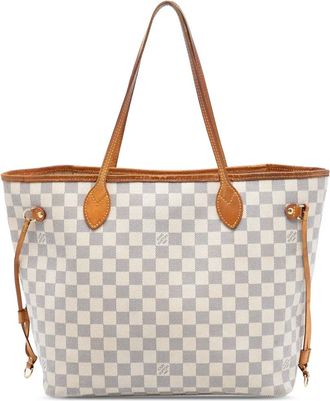 Louis Vuitton Borsa tote Neverfull MM in tela Damier Azur 2010 - Bianco