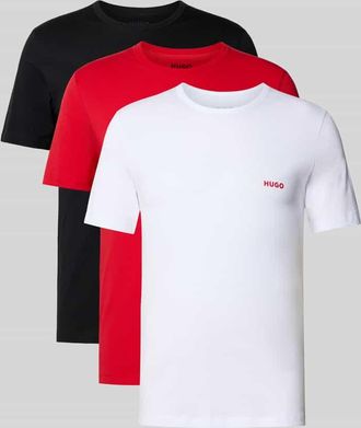 HUGO BOSS Regular Fit T-Shirt Set aus reiner Baumwolle im 3er-Pack in Rot, Gr&ouml;&szlig;e XXL