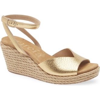 Pedro Garcia Afra Ankle Strap Sandal in Gold Cervo at Nordstrom, Size 8.5Us