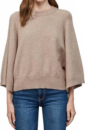 Fate Raglan Sleeve Crew Neck Sweater In Soft Mocha