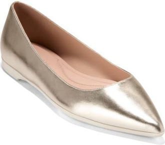 Cole Haan Grand Ambition 2.0 Ballet Flat in Soft Gold Leather at Nordstrom, Size 5.5