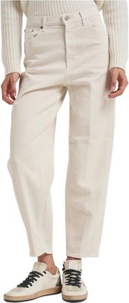 Dondup Cr&egrave;me Regular Jeans Hoge Taille - Dames - Loose Fit Jeans - Beige - W30 - Katoen - Jeans