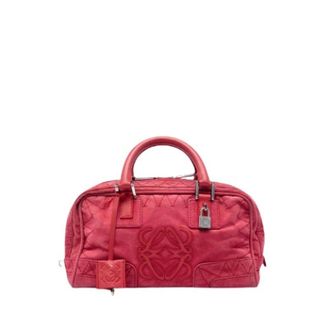 Loewe Pre-owned Amazona 28 - Dames - Pre-owned - Rood - Maat: ONE Size Leer