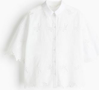 H&M Bluse mit Broderie Anglaise - White