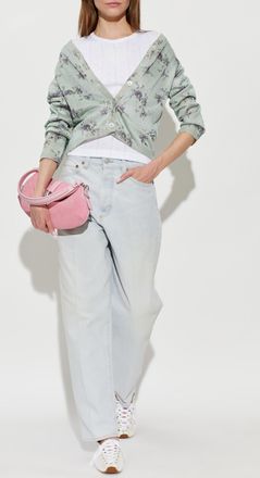 Ganni Top With A Patch, Womens, White