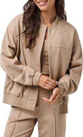 Travis Mathew Friday Ponte Bomber Jacket in Heather Portabella at Nordstrom, Size X-Small