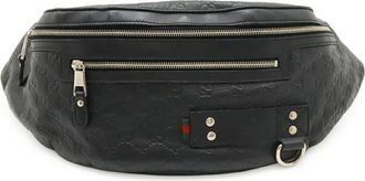 Gucci Black Rubber Coated Canvas Leather Pouch Sling Bag (Pre-Owned)