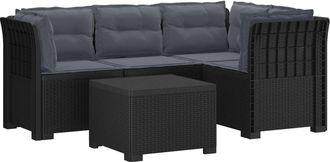 vidaXL Sof&aacute; De Jard&iacute;n Para 4 Personas Con Cojines Y Dise&ntilde;o De Rattan Vidaxl